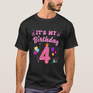 T-shirt Donut sucré C'est mon 4e anniversaire 4 ans