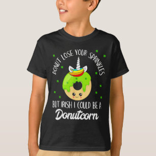 T-shirt Donutcorn Drôle Mignon Donut Licorne Irlandais St