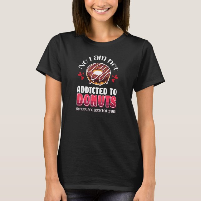 T-shirt Donuts Accros de Sucre Envies Douces Satisfaites M (Devant)