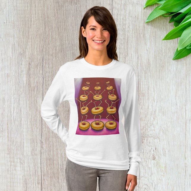T-shirt Donuts Danser Whimsical Doughnut Caractères (Créateur téléchargé)