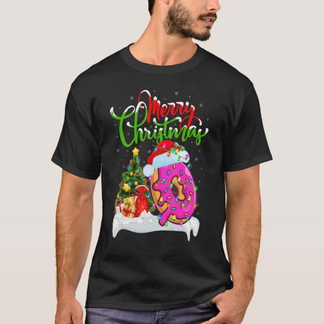 T-shirt Donuts Food   Xmas Decorations Santa Donuts Christ (Devant)