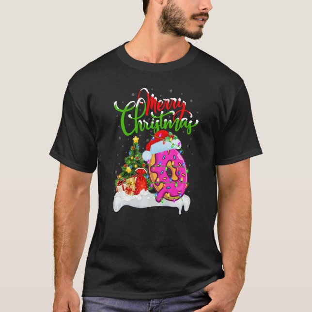 T-shirt Donuts Food  Xmas Decorations Santa Donuts Christm (Devant)