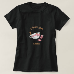 T-shirt Doodle Art Joli Dessin Animé Café Couple Latte