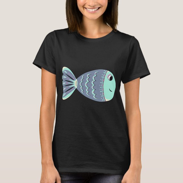 T-shirt Doodle clip art de poisson gris (Devant)