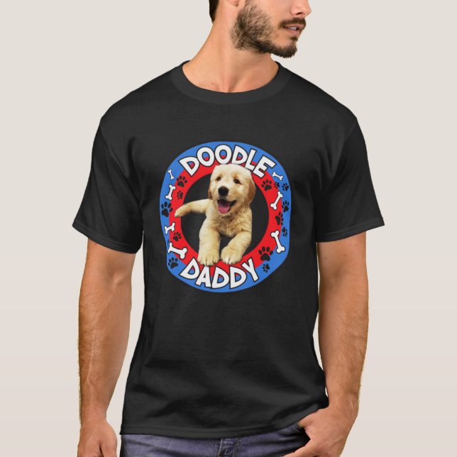 T-shirt DOODLE DADDY  goldendoodle dog  golden dad puppy d (Devant)