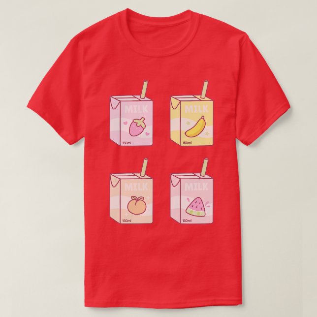 T-shirt Doodle de boîtes de lait aromatisées aux fruits se (Design devant)