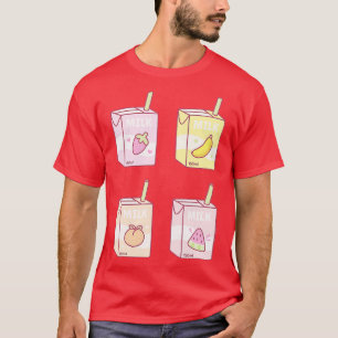 T-shirt Doodle de boîtes de lait aromatisées aux fruits se