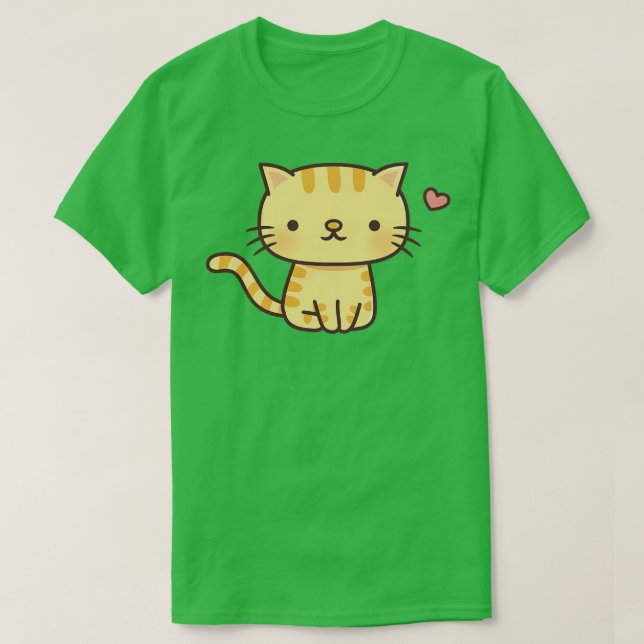 T-shirt Doodle de chat de gingembre mignon (Design devant)