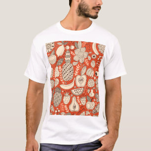 T-shirt Doodle de fruits d'été Vintage