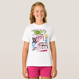 T-shirt Doodle de graffiti au cœur brisé et collage de cro