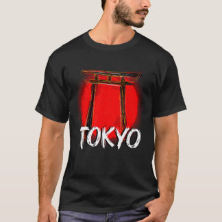 T-shirt Doodle de Tokio: La majestuosidad del torii frente