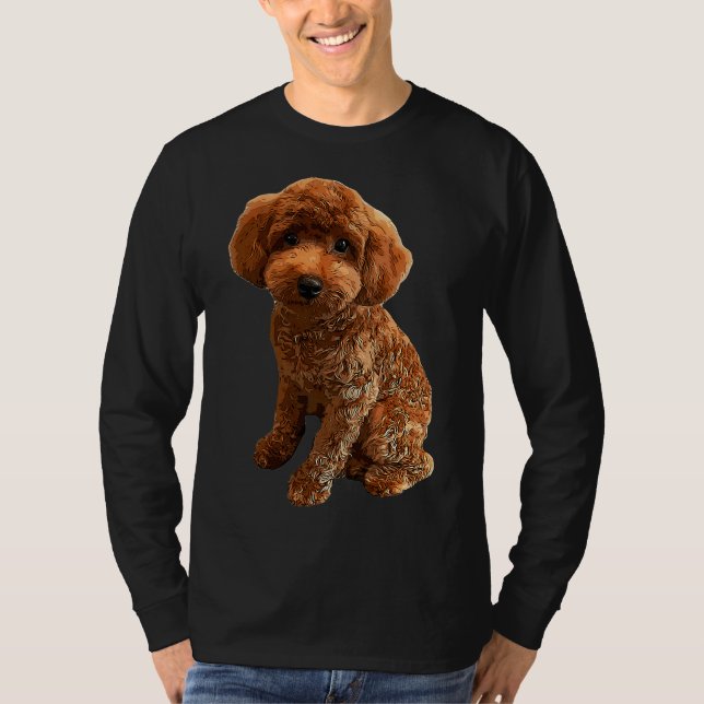 T-shirt Doodle doré de mini-caniche (Devant)