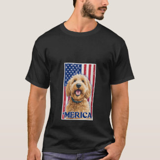 T-shirt Doodle doré féminin 4 juillet M