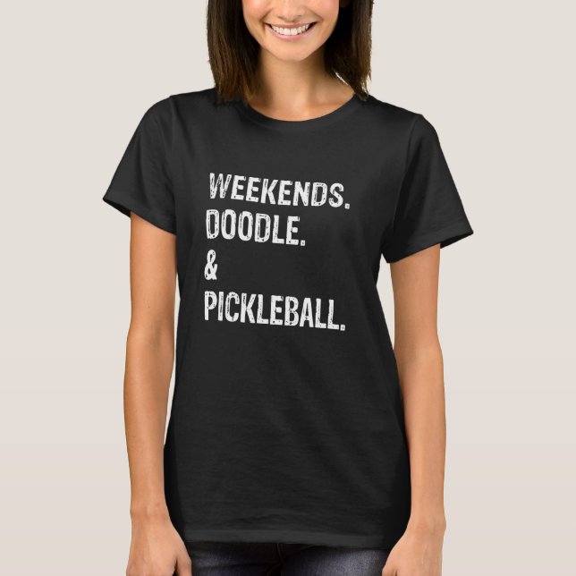 T-shirt Doodle et Pickleball de week-end Mignon Goldendood (Devant)