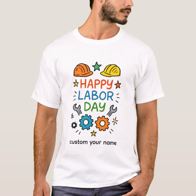 T-shirt Doodle Fun Fête du Travail (Devant)