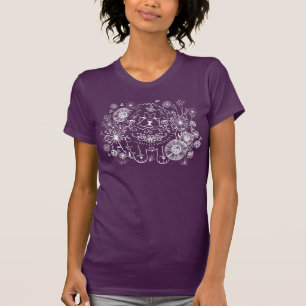 T-shirt DOODLE GARDEN CHOW white on dark shirts