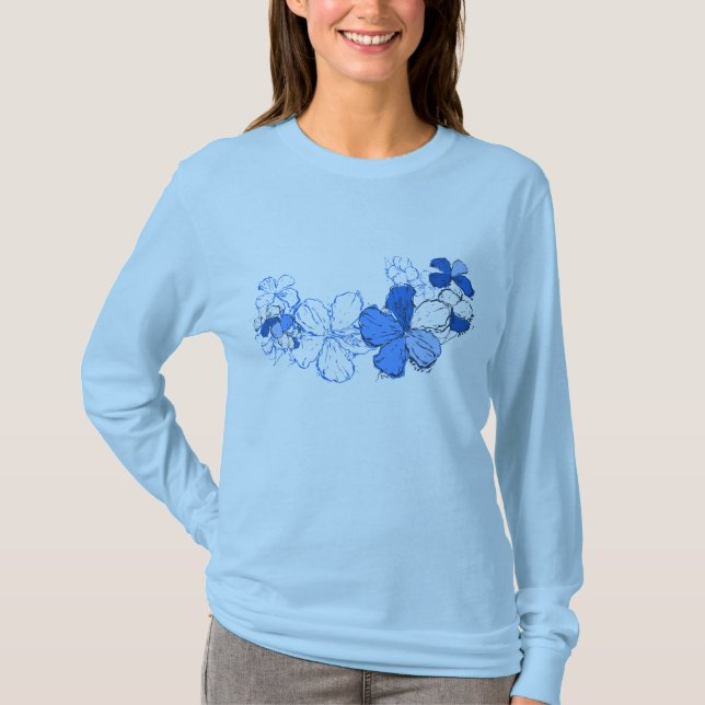 T-shirt Doodle Hibiscus Dames Tee (Devant)