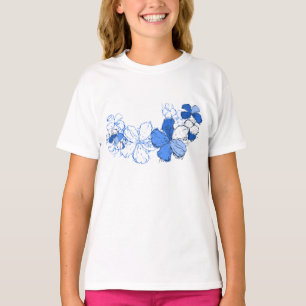 T-shirt Doodle Hibiscus Hawaiian Floral Illustration
