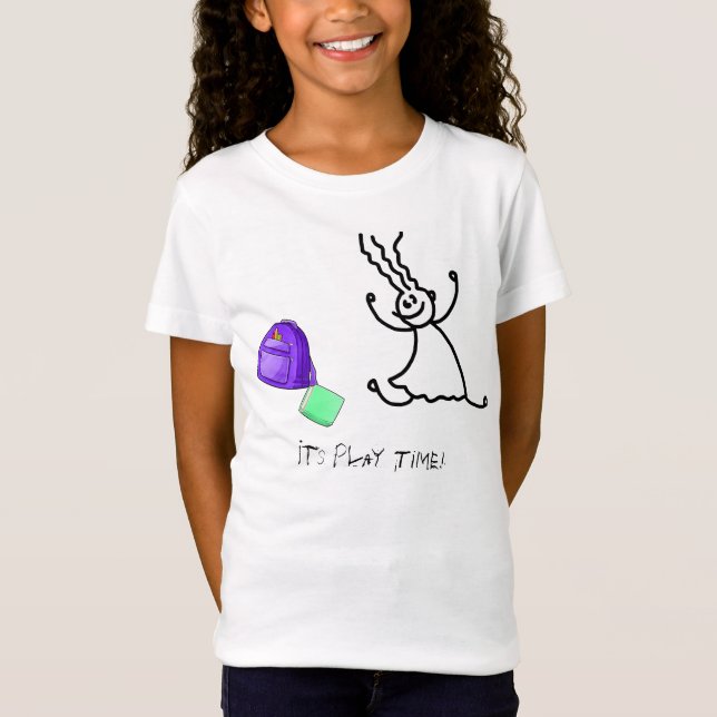 T-Shirt * Doodle Homework Kid Play Book School AR28 (Devant)
