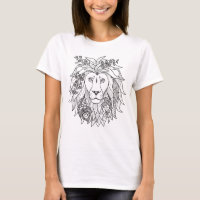 Doodle Lion Et Fleurs
