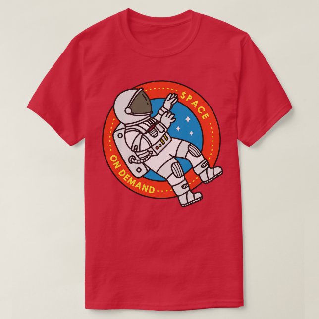 T-shirt Doodle mignon de l'astronaute flottant dans l'espa (Design devant)