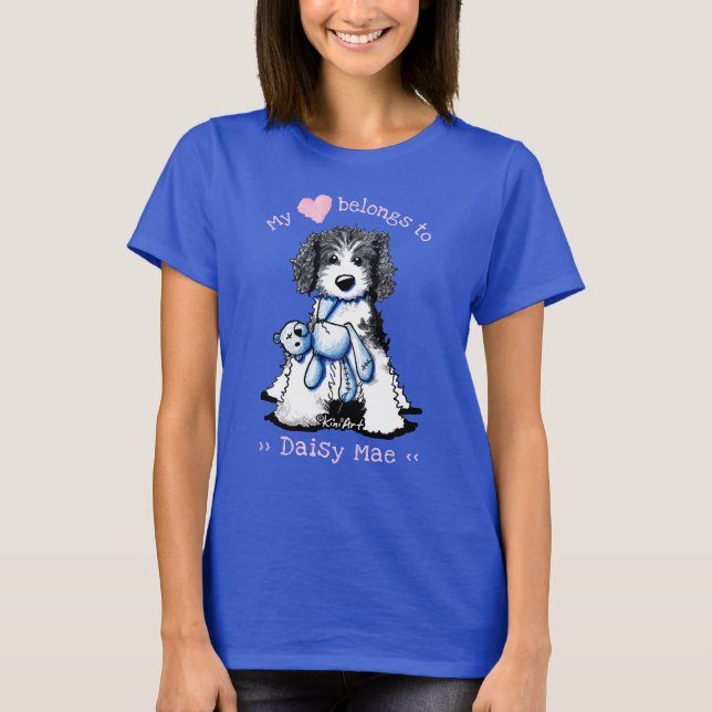 T-shirt Doodle Mon cœur appartient à (Devant)
