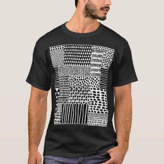 T-shirt Doodle noir blanc : Ethnic Seamless