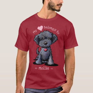 T-shirt Doodle Noir Mon Coeur Appartient À