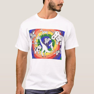 T-shirt Doodle Punk Rock #24b Unicorns Arc-en-ciel