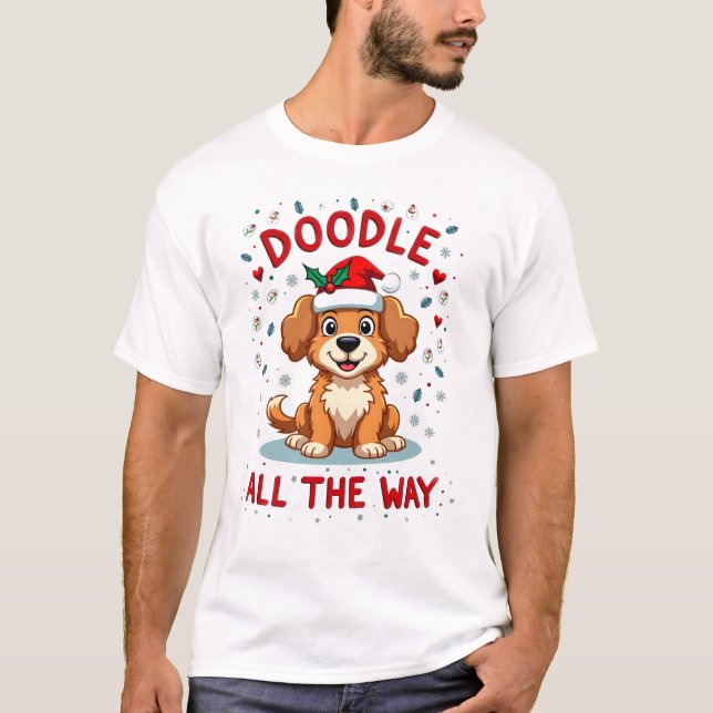 T-shirt Doodle tout au long drôle Goldendoodle chapeau de  (Devant)