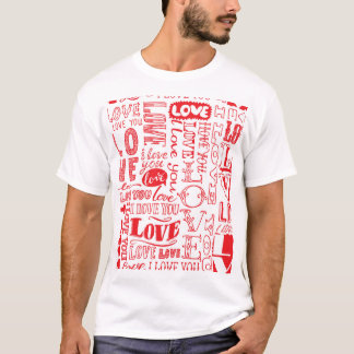 T-shirt Doodles d'amour dessinés à la main Arrière - plan