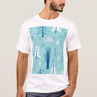 T-shirt Doodles de forêt : Motif créatif sans couture