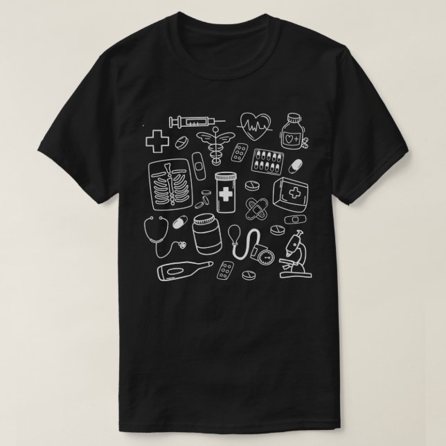 T-shirt Doodles Médicales Pour Les Femmes Dans La Professi (Design devant)
