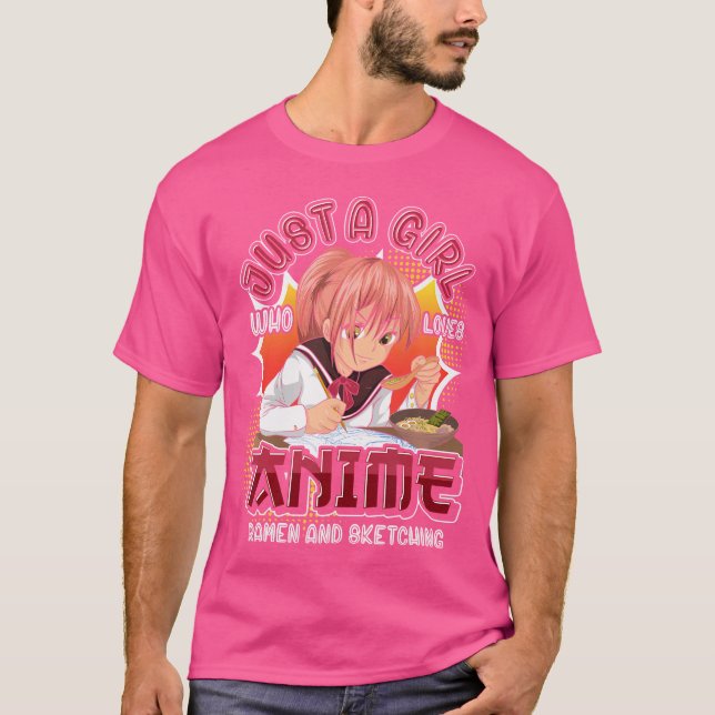 T-shirt Doodling Otaku Girls Ramen Noodles Sketting Women (Devant)