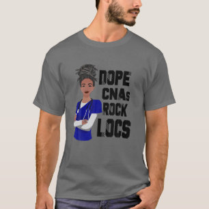 T-shirt Dope Cnas Rock Locs Femme noire Infirmière