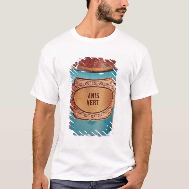 T-shirt Dopez le pot, avec l'étiquette pour des Anis Vert, (Devant)