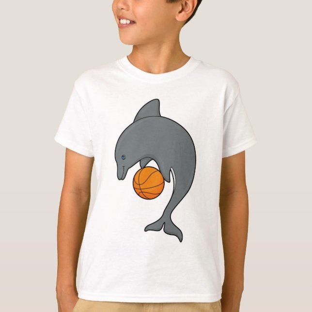 T-shirt Dophin comme joueur de basket-ball avec basket-bal (Devant)