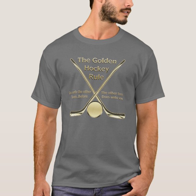T-shirt d'or de règle d'hockey (Devant)