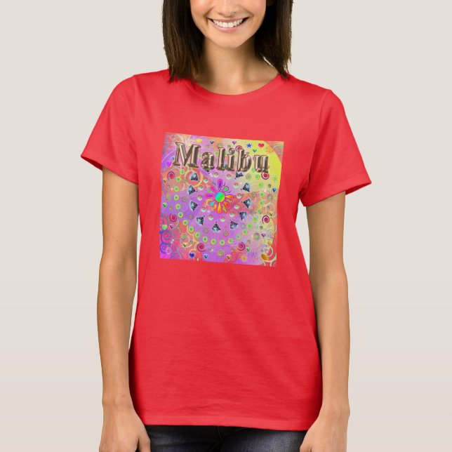 T-shirt doré Malibu Lucky (Devant)