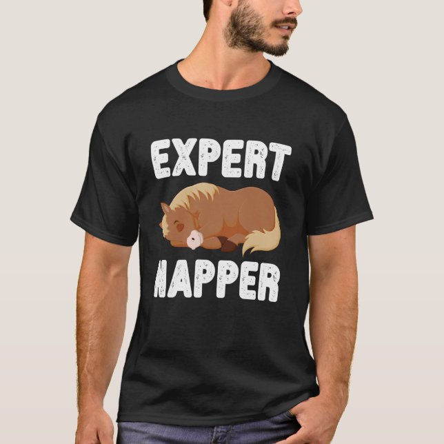 T-shirt Dormeuse experte Cheval mignon qui dort Art d'anim (Devant)