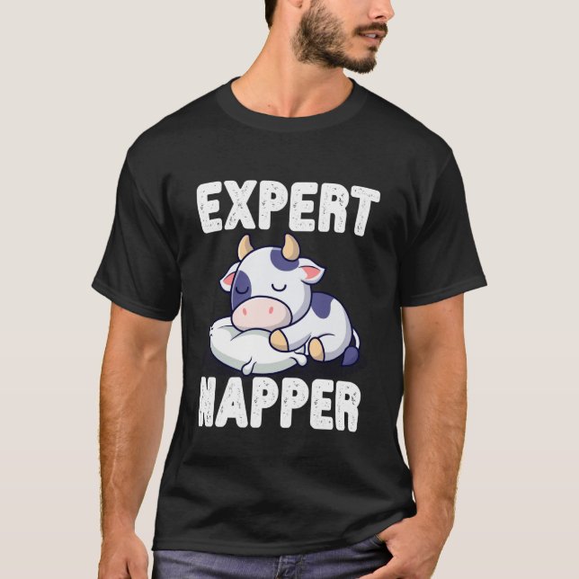 T-shirt Dormeuse experte Vache mignonne endormie Animal dr (Devant)