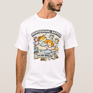 T-shirt Dormeuse professionnelle Vecteur de chat drôle et