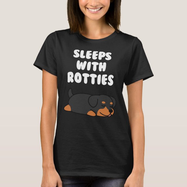 T-shirt Dormir avec des Rottweilers (Devant)