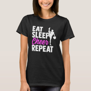 T-shirt Dormir Cheer Répéter Cheerleader Sport Vie Ro