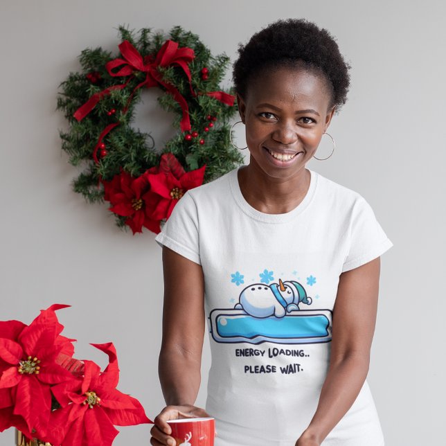 T-shirt Dormir drôle Snowman Chargement d'énergie (Créateur téléchargé)