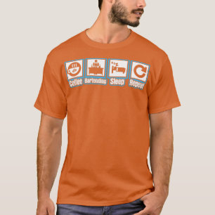 T-shirt Dormir du barman de café Répétition