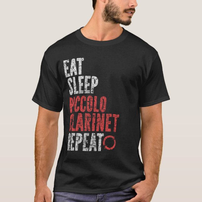 T-shirt Dormir Piccolo clarinette Répéter (Devant)