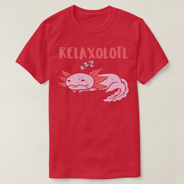 T-shirt Dormir Relaxolotl Axolotl Drôle Napping Hommes Fem (Design devant)