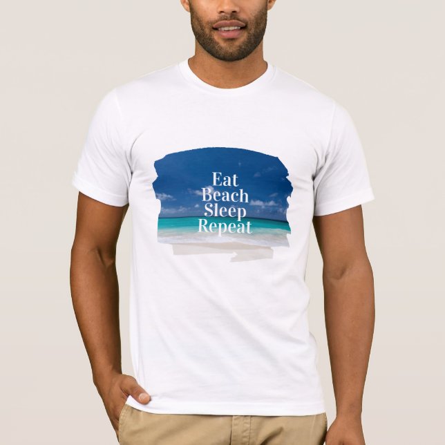 T-shirt Dormir sur la plage Répéter Eau tropicale Turquois (Devant)