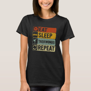 T-shirt Dormir Taekwondo Répéter Retro 60s les années 70 T